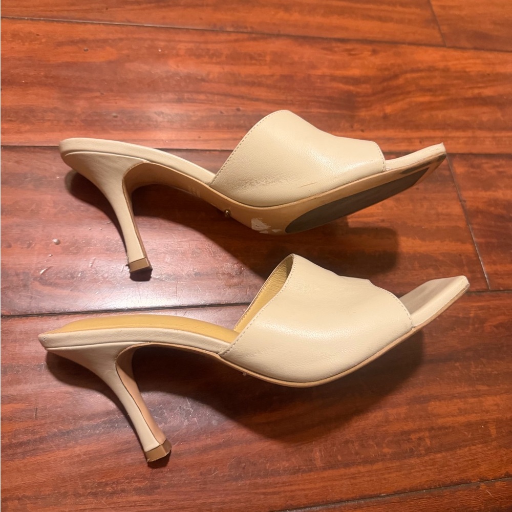 Tony Bianco Cream Square-Toe Mule Heels - Picture 7 of 11